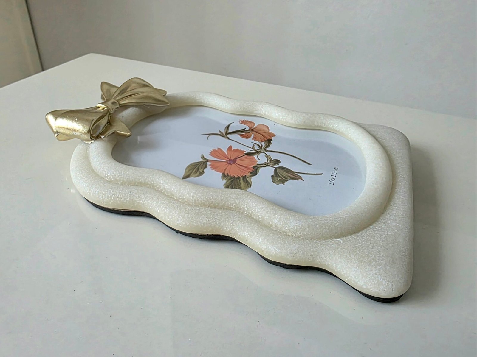 20,5cm Kavisli Kurdeleli Çerçeve Silikon Kalıp K-1633, Polyester Fimo Hamuru Taş Tozu Çimento Alçı Kalıbı - Görsel 6